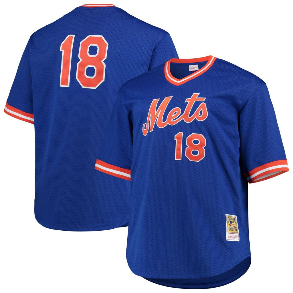 Darryl Strawberry New York Mets Mitchell & Ness Big & Tall Cooperstown Collection Mesh Batting Practice Jersey - Royal Official MLB Team Apparel Baseb