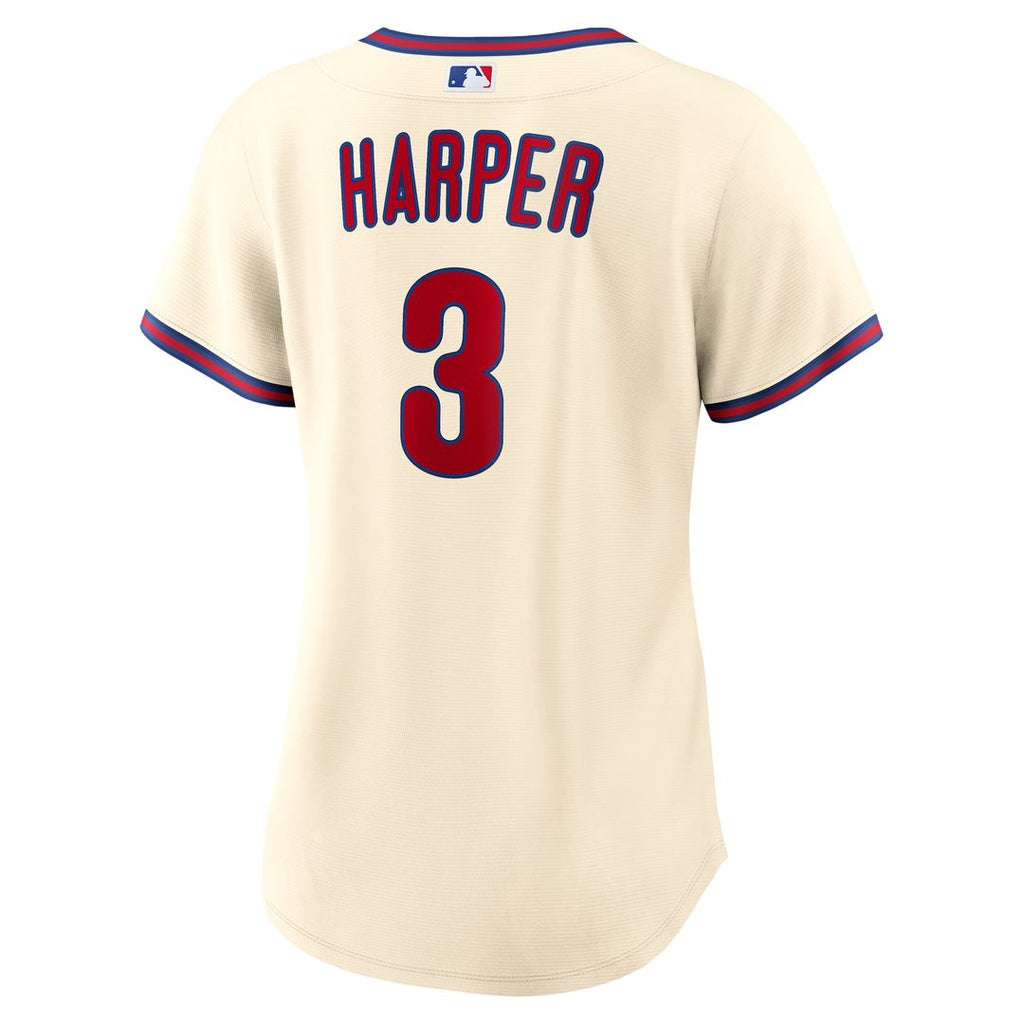 Bryce Harper Philadelphia Phillies Nike Women's Alternate Replica Jersey - Cream Official MLB Team Apparel Baseball Fan Gear