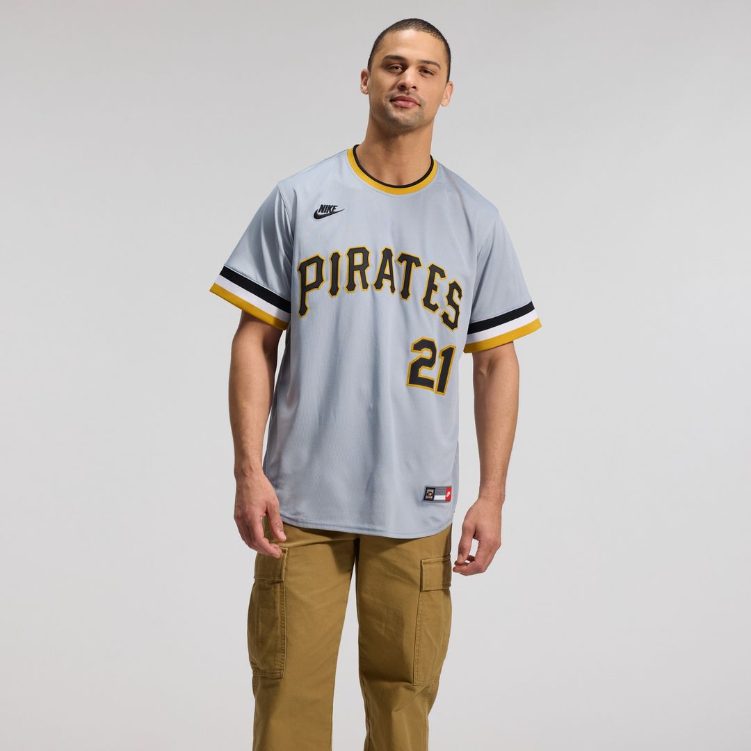 Roberto Clemente Pittsburgh Pirates Nike Throwback Cooperstown Collection Limited Jersey - Gray Official MLB Team Apparel Baseball Fan Gear