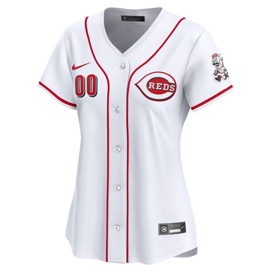 Cincinnati Reds Nike Women's Home Limited Custom Jersey - White Official MLB Team Apparel Baseball Fan Gear