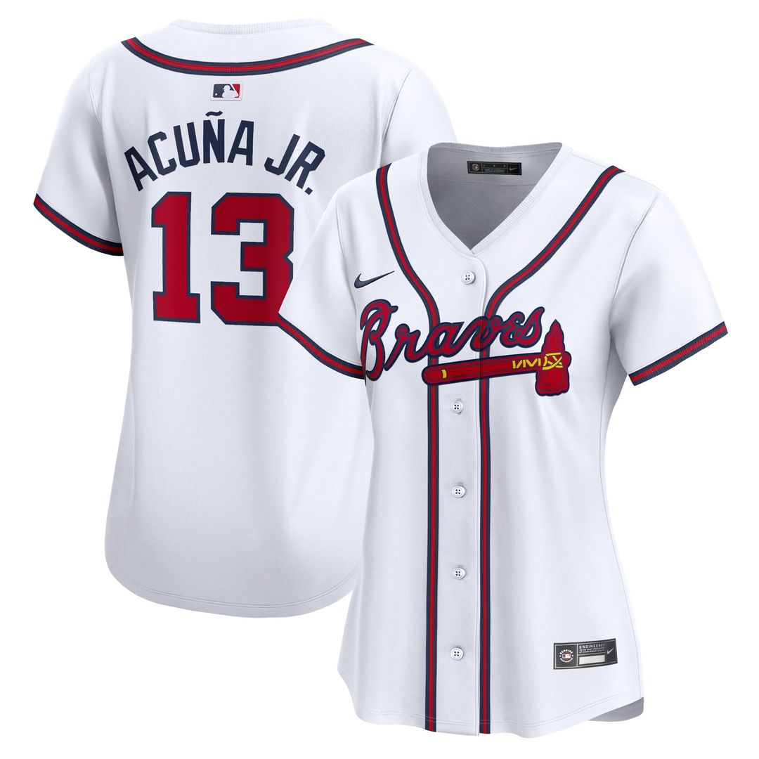 Ronald Acuna Atlanta Braves Nike Women's Home Limited Player Jersey - White Official MLB Team Apparel Baseball Fan Gear