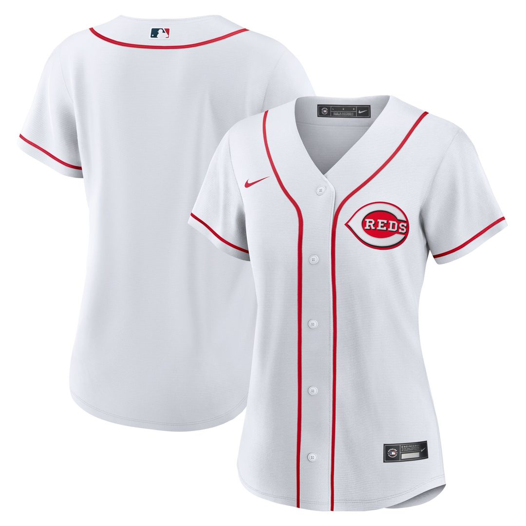 Cincinnati Reds Nike Women's Home Replica Team Jersey - White Official MLB Team Apparel Baseball Fan Gear