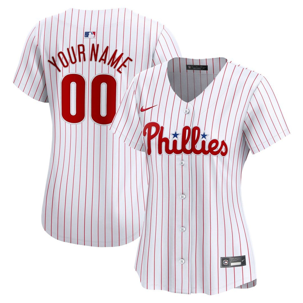 Philadelphia Phillies Nike Women's Home Limited Custom Jersey - White Official MLB Team Apparel Baseball Fan Gear