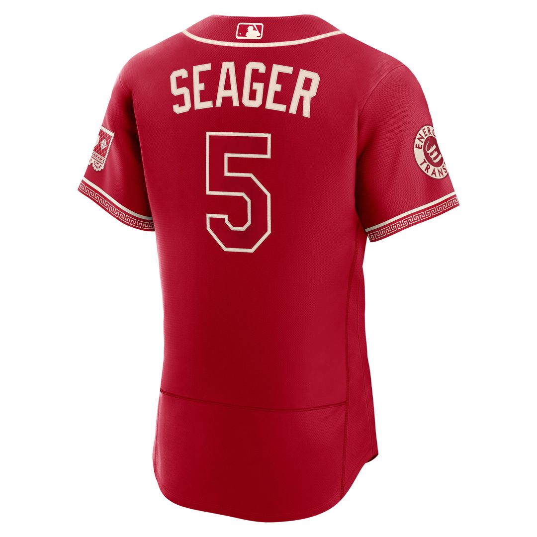 Corey Seager Texas Rangers Nike 2026 City Connect Authentic Sponsor Patch Jersey - Red Official MLB Team Apparel Baseball Fan Gear