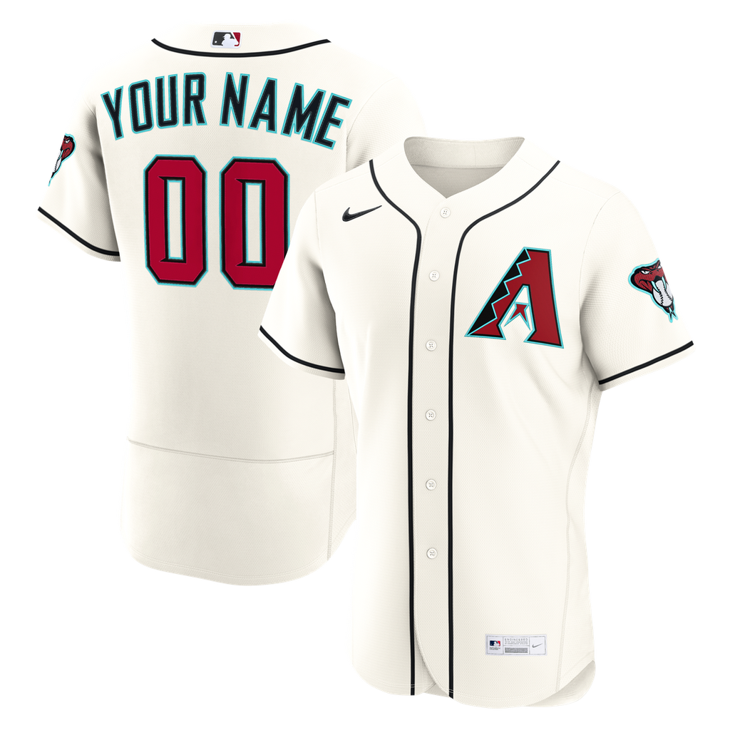 Arizona Diamondbacks Nike Home Authentic Custom Jersey - Cream Official MLB Team Apparel Baseball Fan Gear