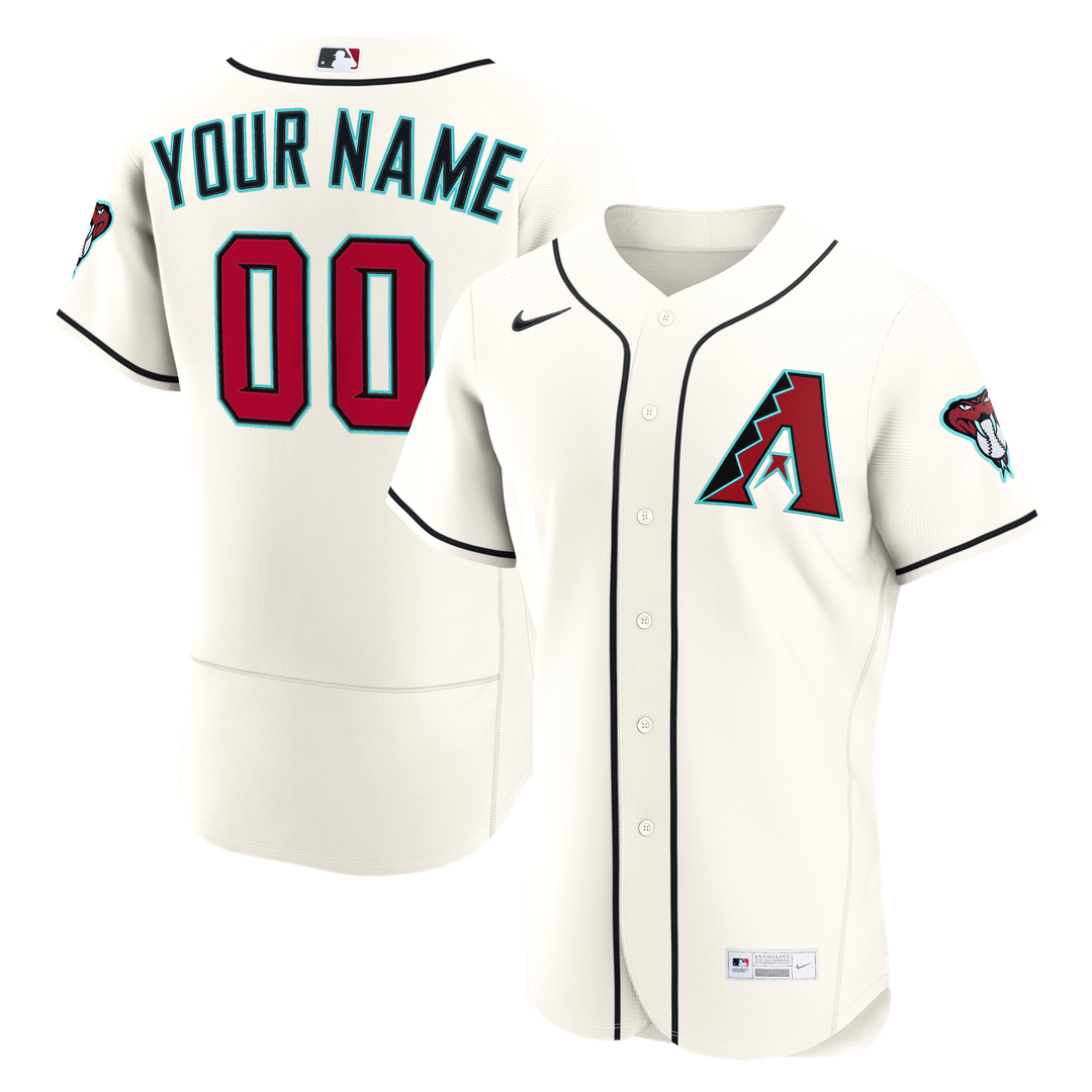Arizona Diamondbacks Nike Home Authentic Custom Jersey - Cream Official MLB Team Apparel Baseball Fan Gear