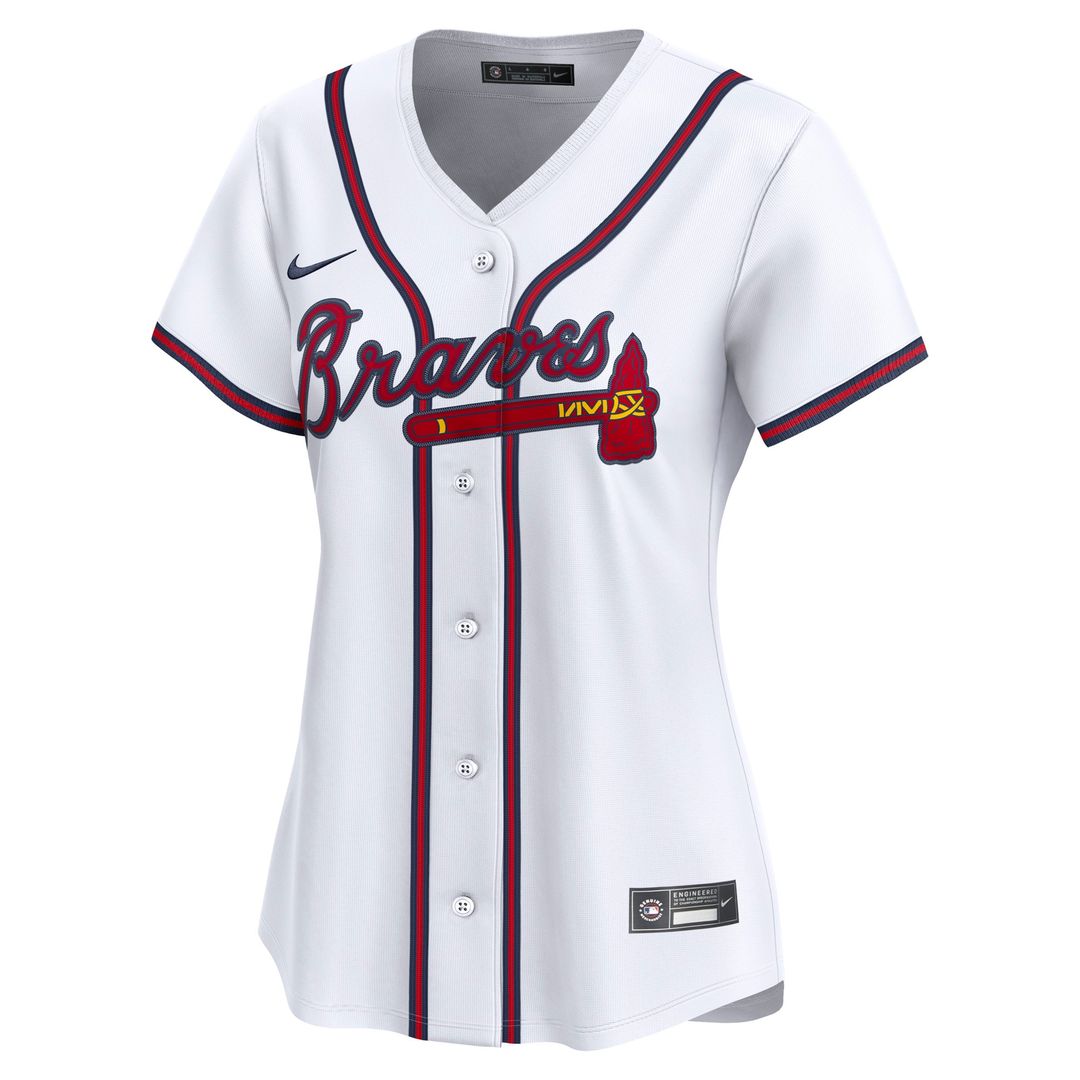 Atlanta Braves Nike Women's Home Limited Custom Jersey - White Official MLB Team Apparel Baseball Fan Gear