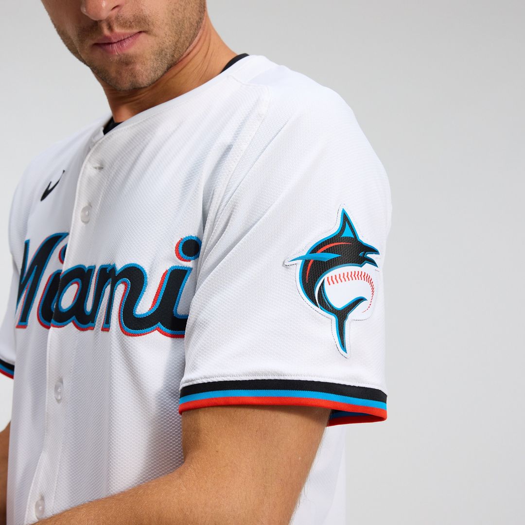 Miami Marlins Nike Home Elite Jersey - White Official MLB Team Apparel Baseball Fan Gear