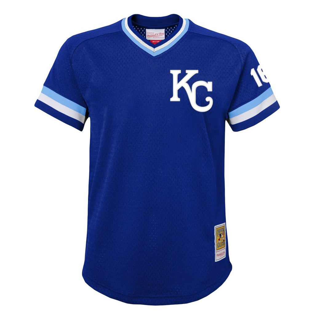 Bo Jackson Kansas City Royals Mitchell & Ness Youth Cooperstown Collection Mesh Batting Practice Jersey - Royal Official MLB Team Apparel Baseball Fan