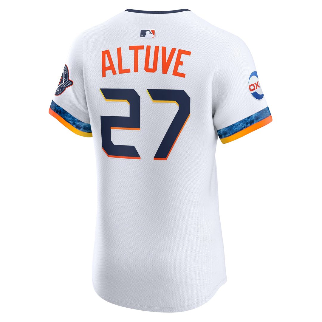 Jose Altuve Houston Astros Nike 2025 City Connect Elite Player Jersey - White Official MLB Team Apparel Baseball Fan Gear