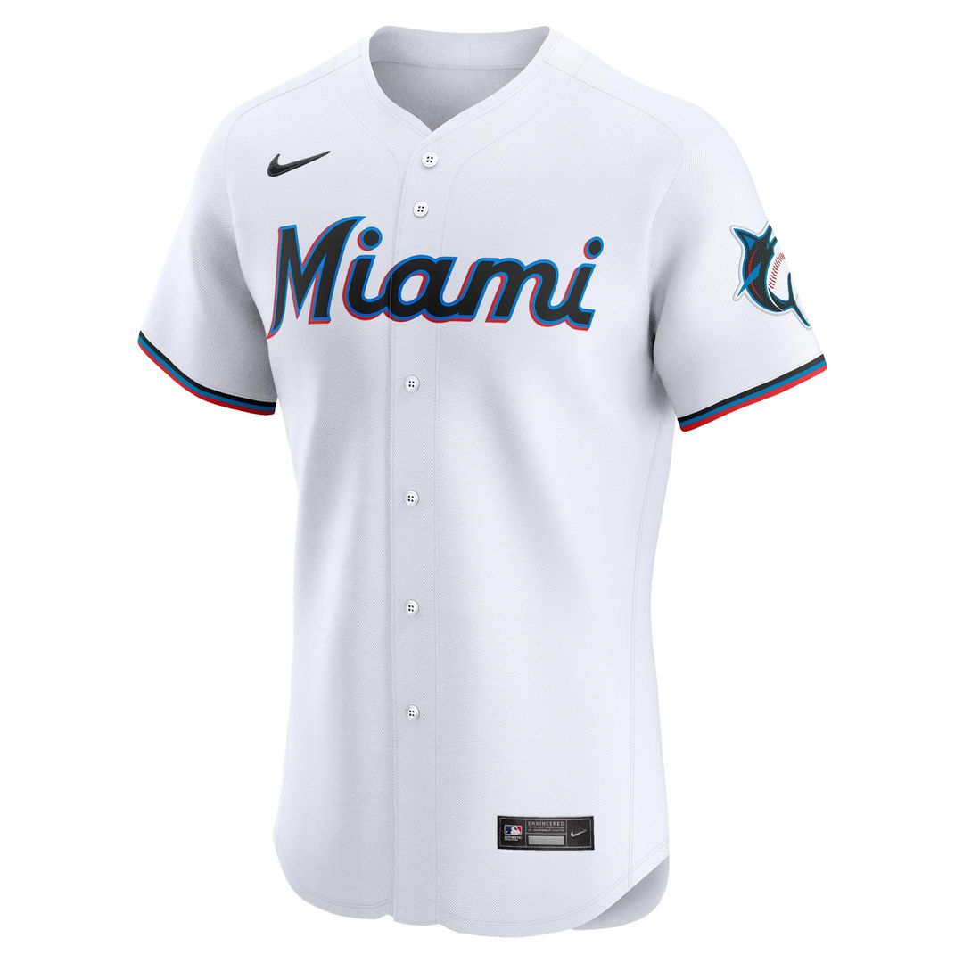 Eury Perez Miami Marlins Nike Home Elite Player Jersey - White Official MLB Team Apparel Baseball Fan Gear