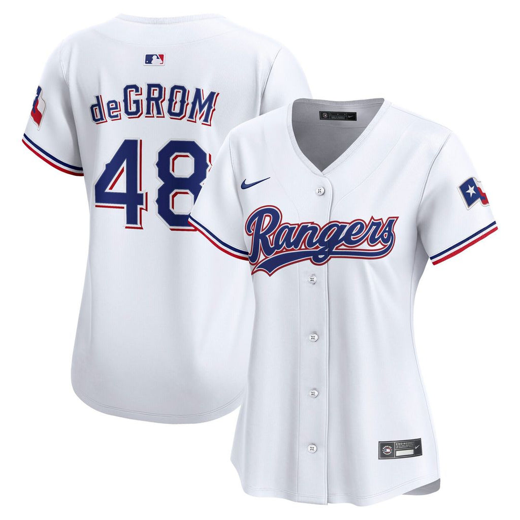Jacob deGrom Texas Rangers Nike Women's Home Limited Player Jersey - White Official MLB Team Apparel Baseball Fan Gear