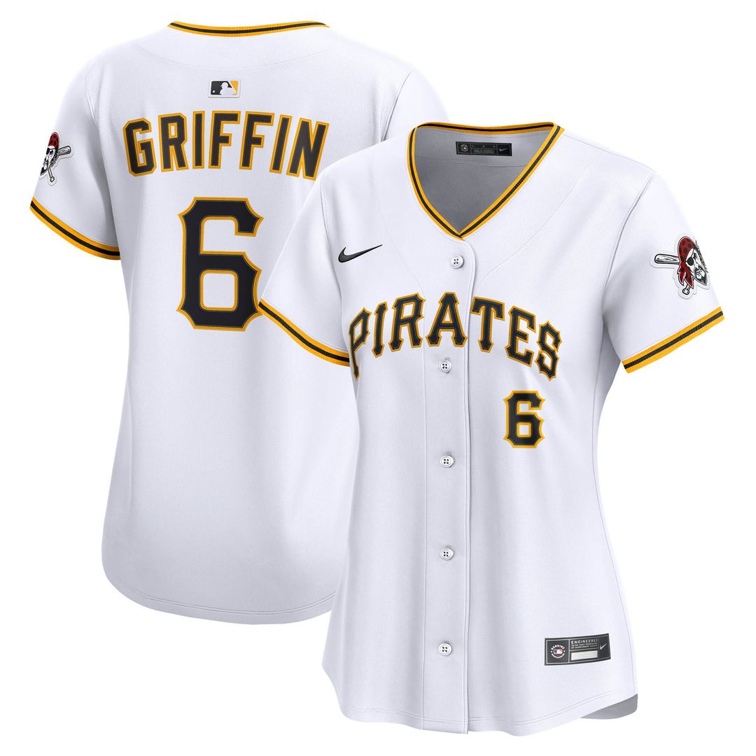 Konnor Griffin Pittsburgh Pirates Nike Women's Home Limited Jersey - White Official MLB Team Apparel Baseball Fan Gear