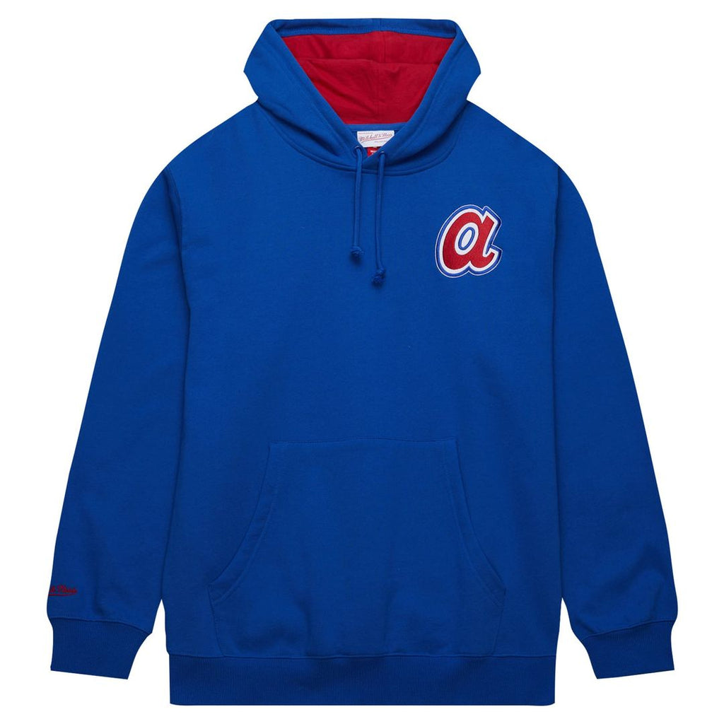 Hank Aaron Atlanta Braves Mitchell & Ness Vintage Logo Name & Number Pullover Hoodie - Royal Official MLB Team Apparel Baseball Fan Gear