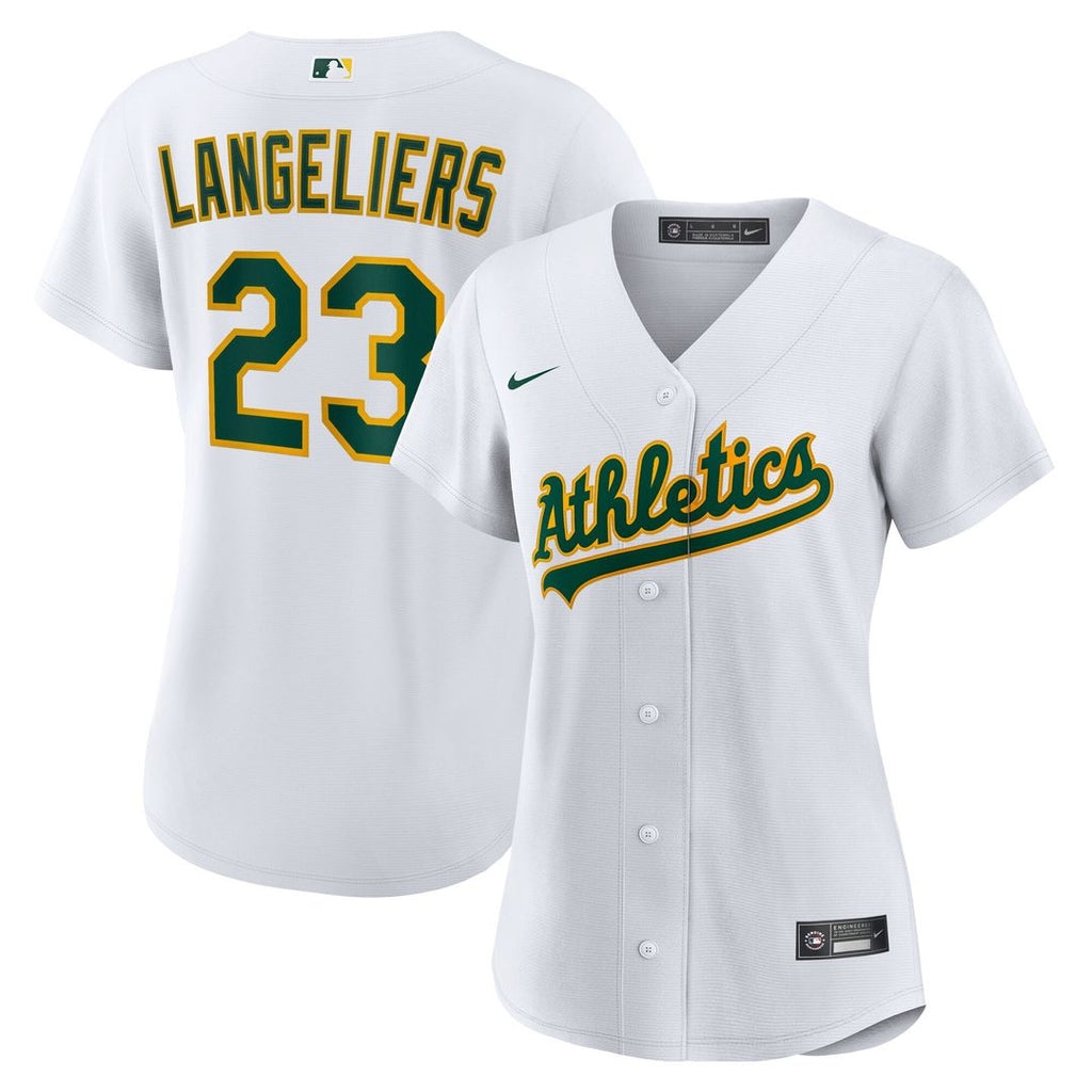 Shea Langeliers Athletics Nike Women's Home Replica Jersey - White Official MLB Team Apparel Baseball Fan Gear
