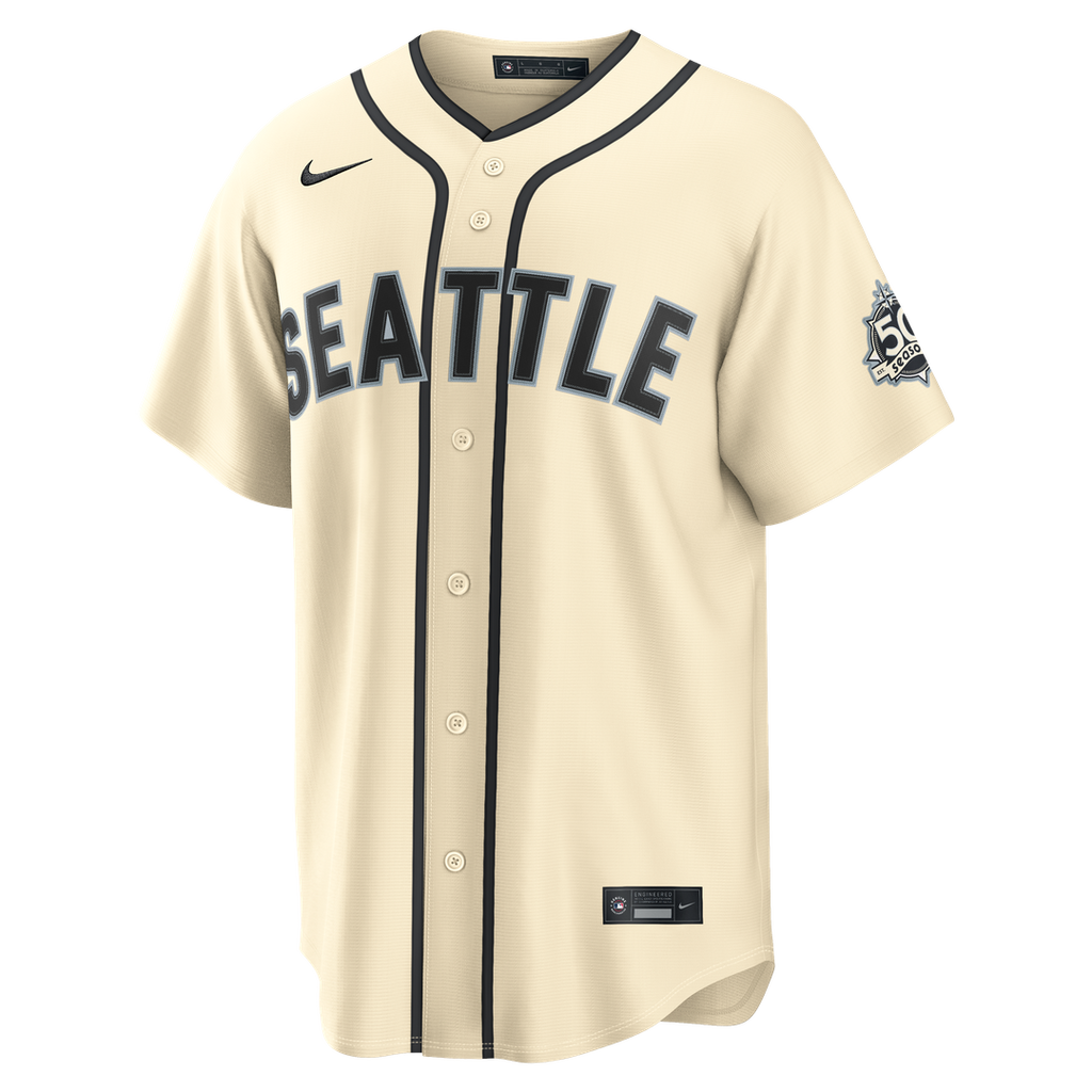 Cal Raleigh Seattle Mariners Nike Alternate Stadium Jersey - Cream Official MLB Team Apparel Baseball Fan Gear