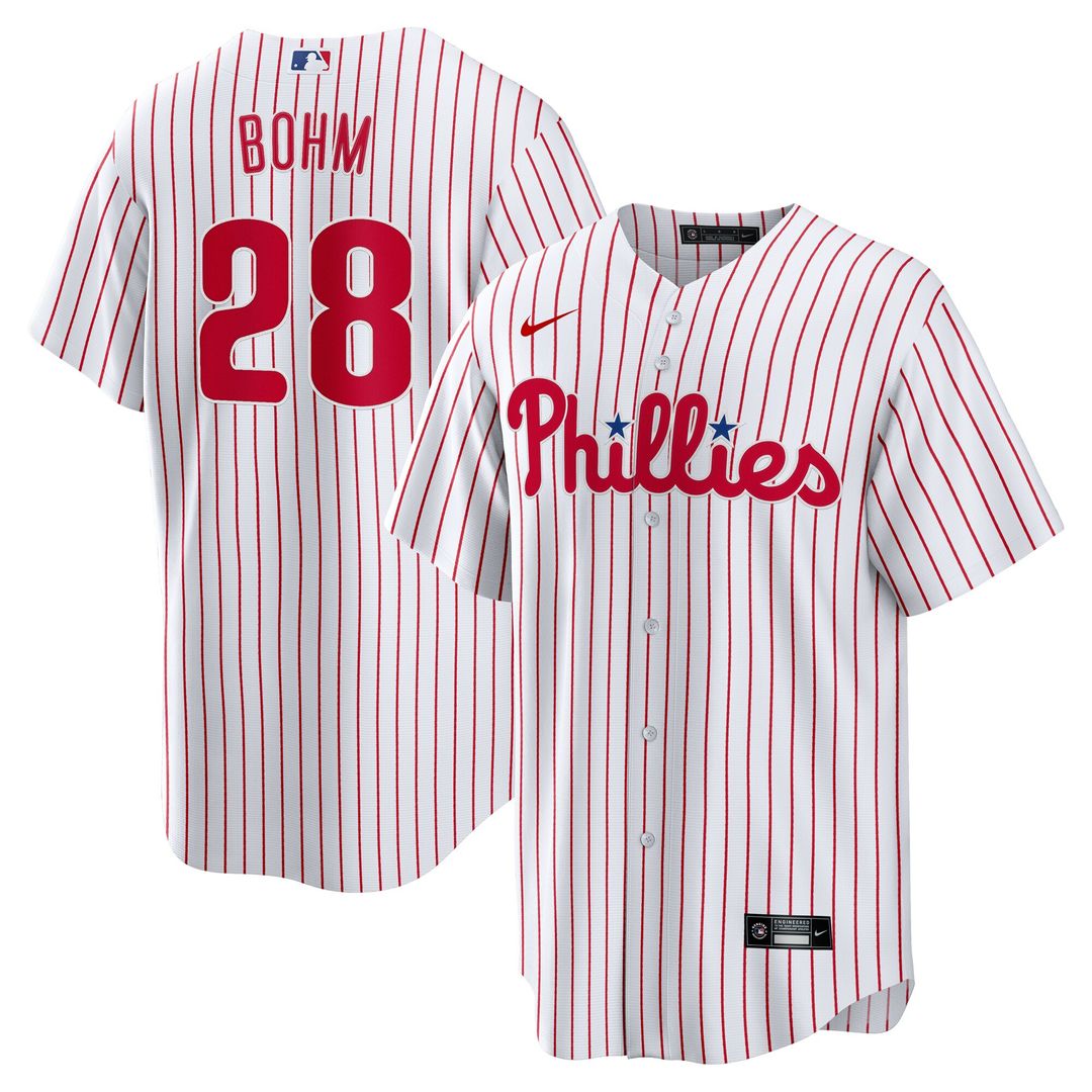 Alec Bohm Philadelphia Phillies Nike Home Replica Jersey - White Official MLB Team Apparel Baseball Fan Gear