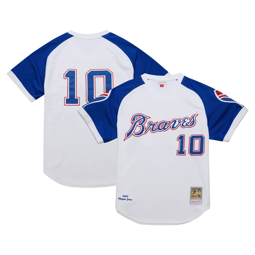 Chipper Jones Atlanta Braves Mitchell & Ness 2004 Cooperstown Collection Authentic Throwback Jersey - White Official MLB Team Apparel Baseball Fan Gea