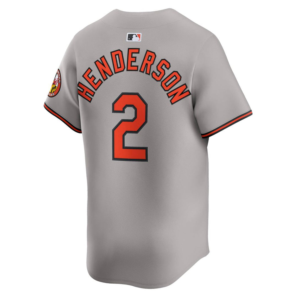 Gunnar Henderson Baltimore Orioles Nike Road Limited Player Jersey - Gray Official MLB Team Apparel Baseball Fan Gear