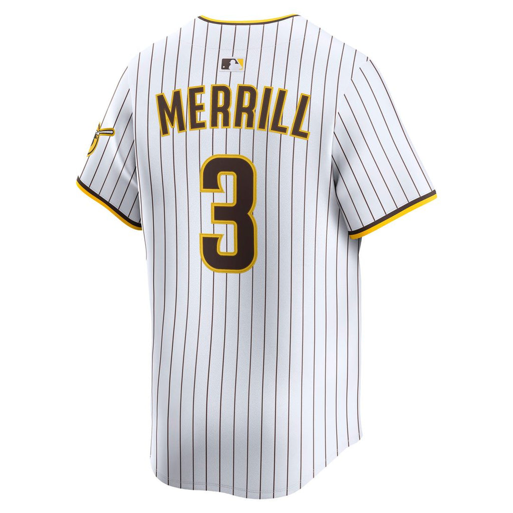Jackson Merrill San Diego Padres Nike Home Limited Player Jersey - White Official MLB Team Apparel Baseball Fan Gear