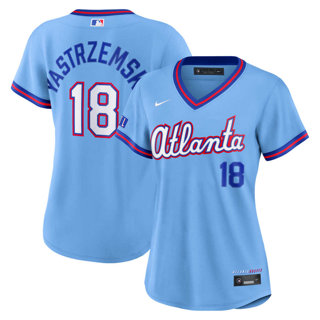Mike Yastrzemski Atlanta Braves Nike Women's 2026 City Connect Stadium Jersey - Powder Blue Official MLB Team Apparel Baseball Fan Gear