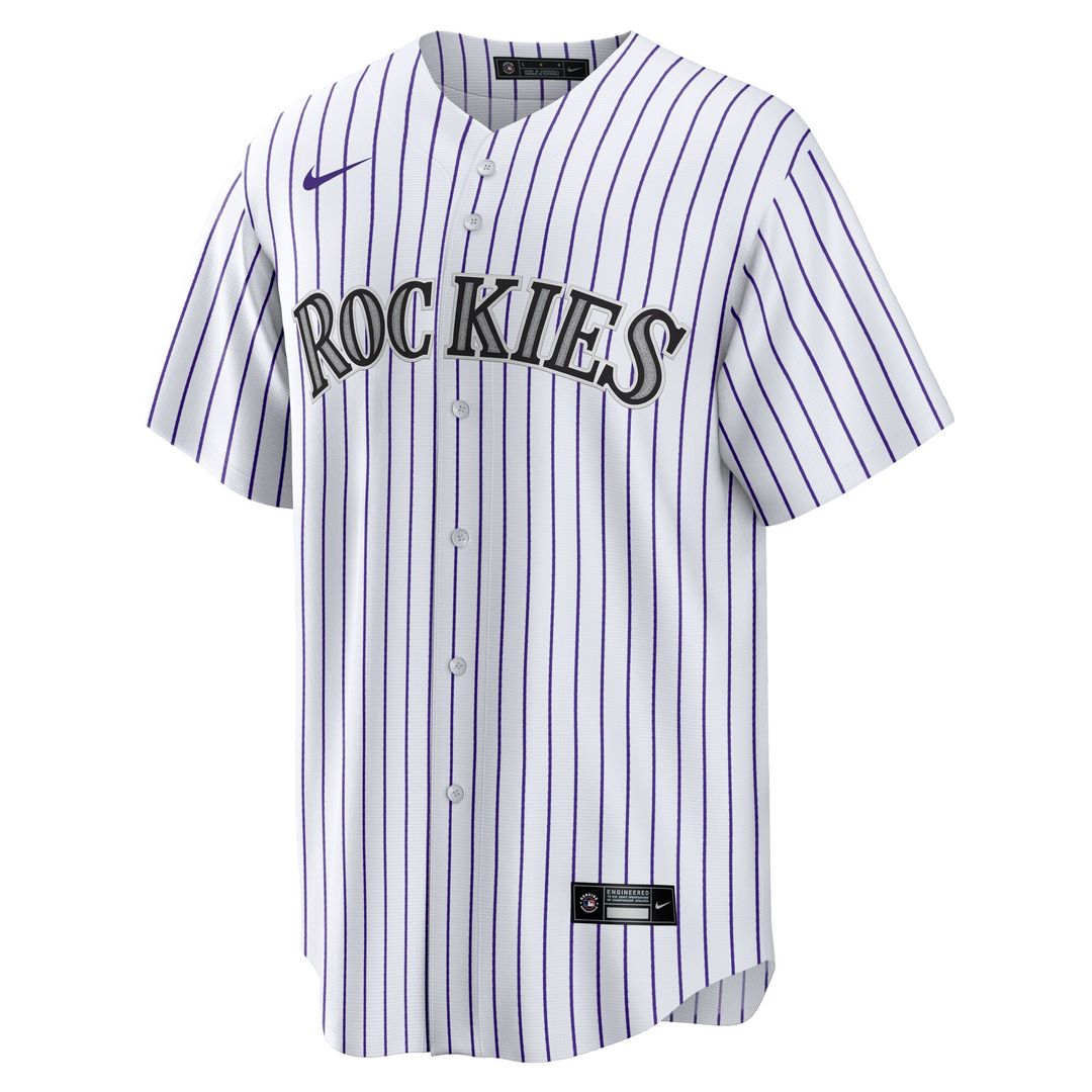 Tyler Freeman Colorado Rockies Nike Home Replica Jersey - White Official MLB Team Apparel Baseball Fan Gear