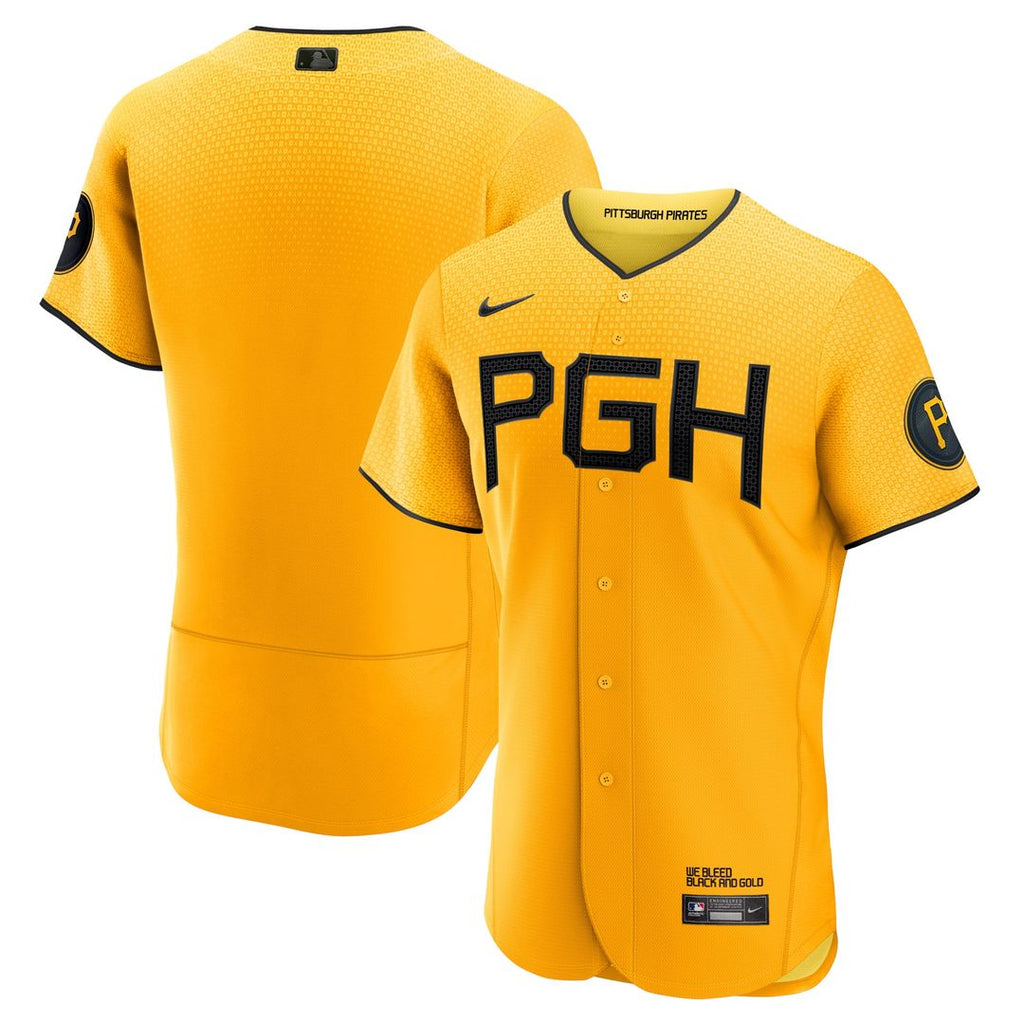 Pittsburgh Pirates Nike City Connect Authentic Jersey - Gold Official MLB Team Apparel Baseball Fan Gear