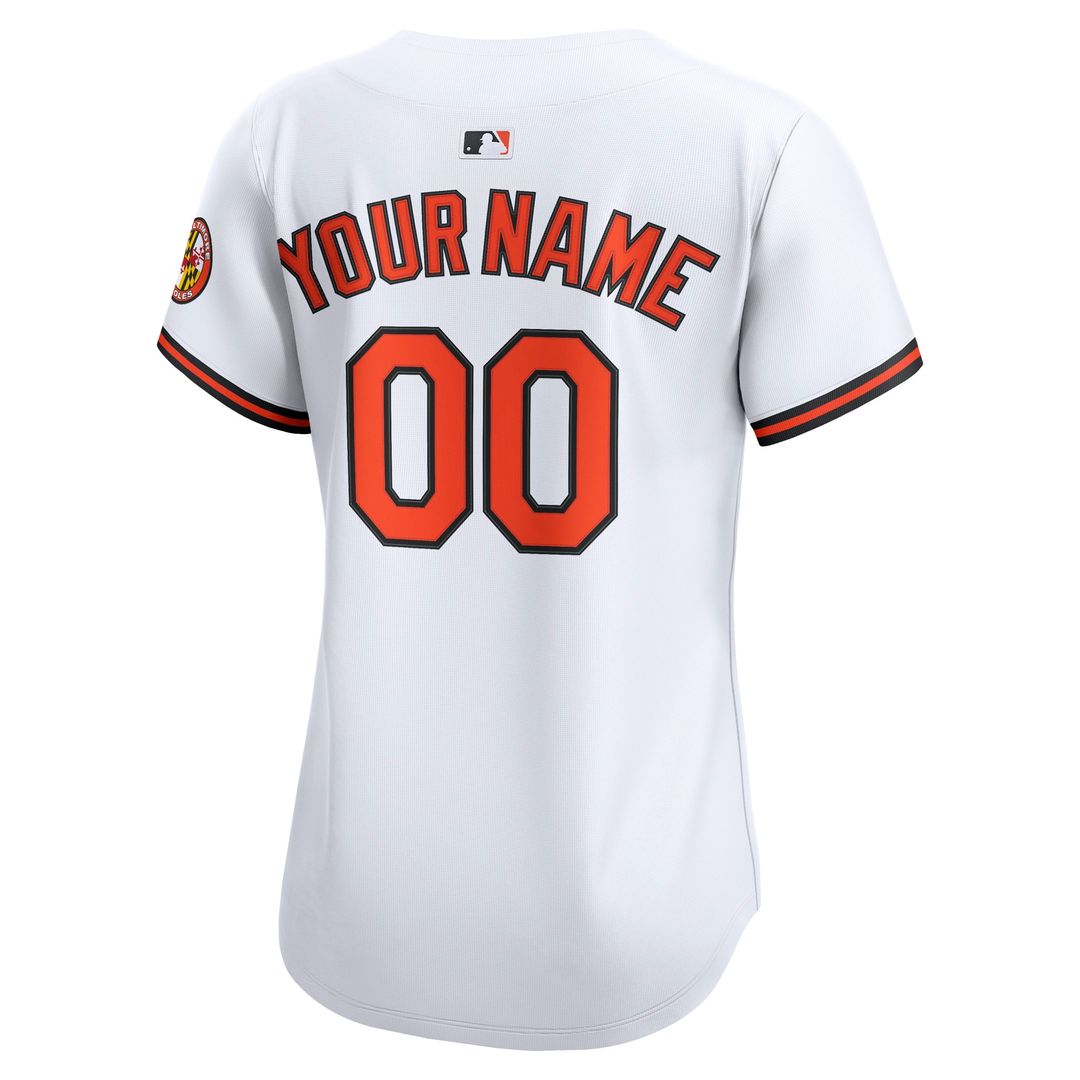 Baltimore Orioles Nike Women's Home Limited Custom Jersey - White Official MLB Team Apparel Baseball Fan Gear