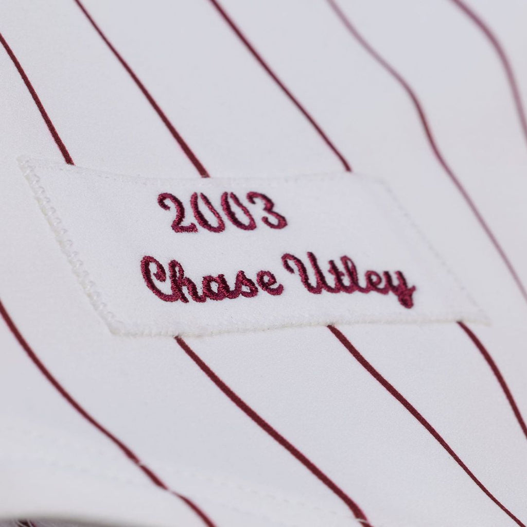 Chase Utley Philadelphia Phillies Mitchell & Ness 2003 Cooperstown Collection Authentic Jersey - White Official MLB Team Apparel Baseball Fan Gear