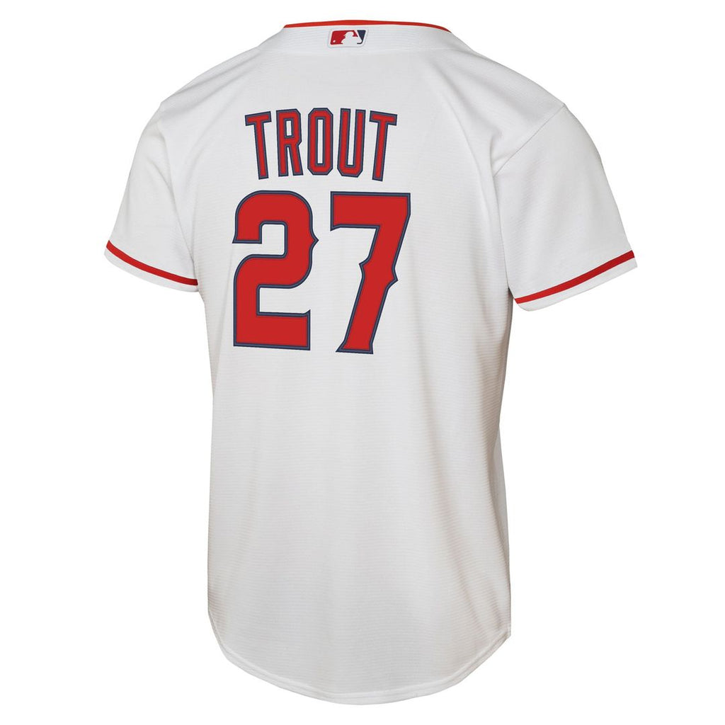 Mike Trout Los Angeles Angels Nike Youth Home Replica Player Jersey - White Official MLB Team Apparel Baseball Fan Gear
