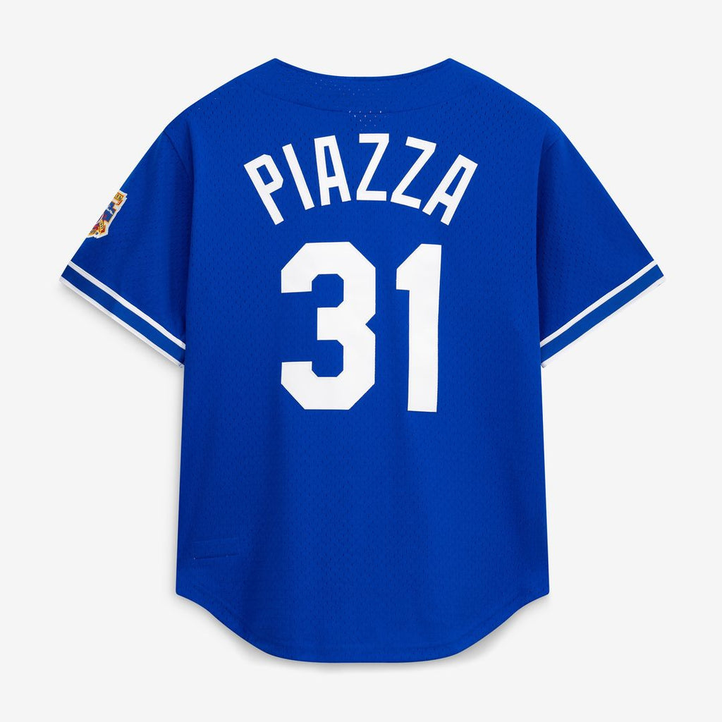 Mike Piazza Los Angeles Dodgers Mitchell & Ness Cooperstown Collection Mesh Batting Practice Button-Up Jersey - Royal Official MLB Team Apparel Baseba