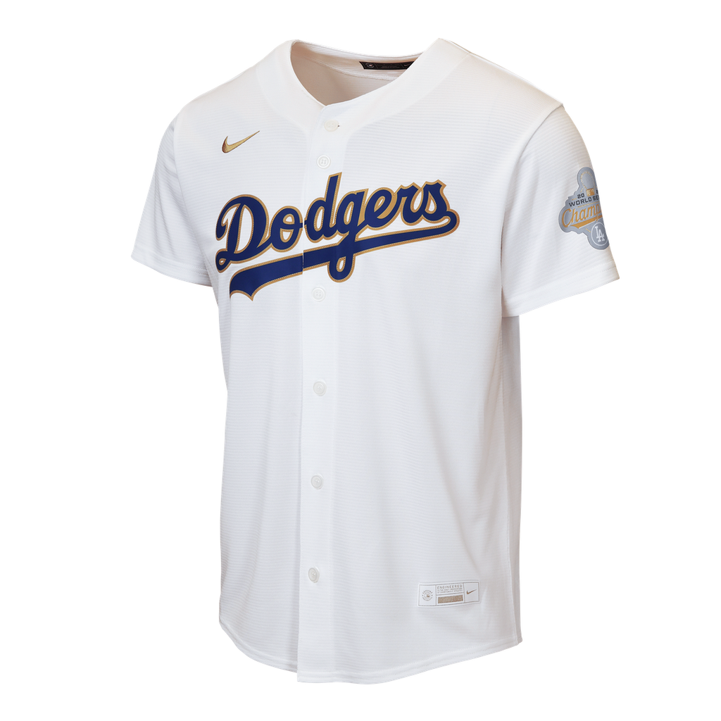 Los Angeles Dodgers Nike Youth 2026 Gold Collection Home Replica Jersey - White Official MLB Team Apparel Baseball Fan Gear