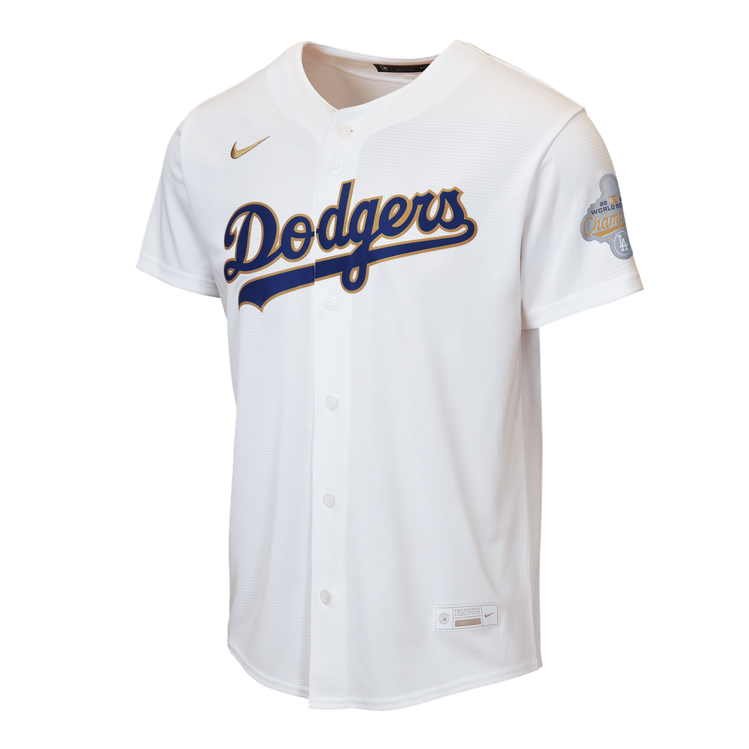 Los Angeles Dodgers Nike Youth 2026 Gold Collection Home Replica Jersey - White Official MLB Team Apparel Baseball Fan Gear