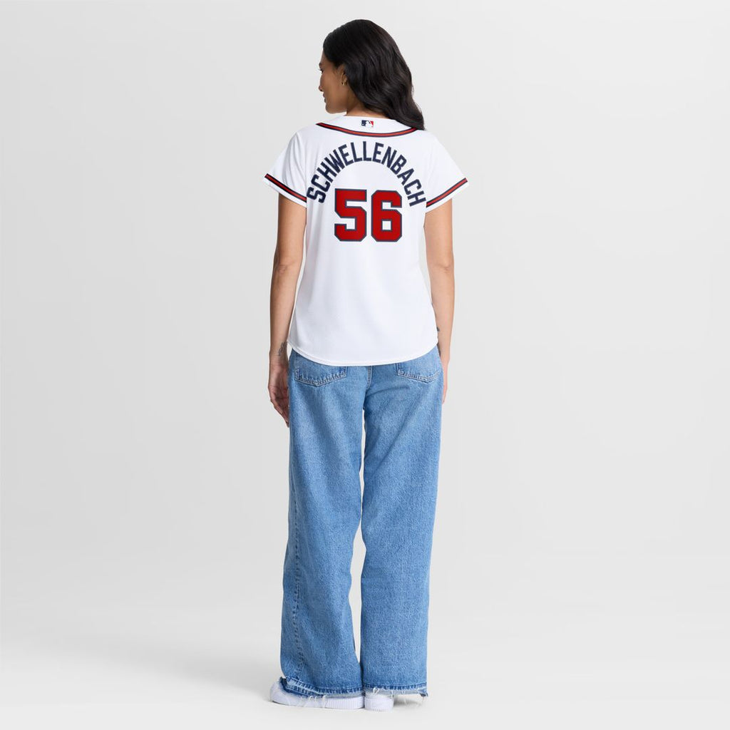 Spencer Schwellenbach Atlanta Braves Nike Women's Home Replica Jersey - White Official MLB Team Apparel Baseball Fan Gear