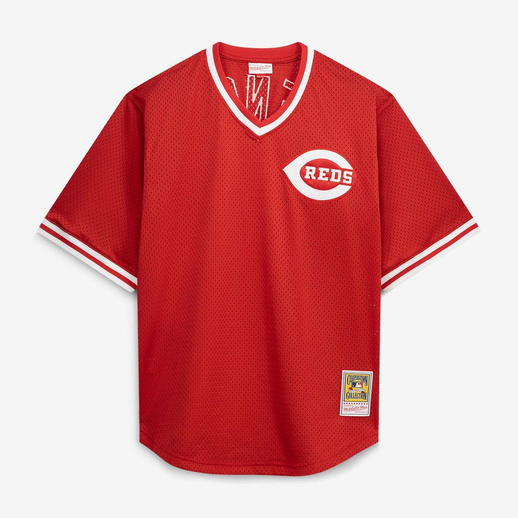 Johnny Bench Cincinnati Reds Mitchell & Ness Cooperstown Collection Big & Tall Mesh Batting Practice Jersey - Red Official MLB Team Apparel Baseball F