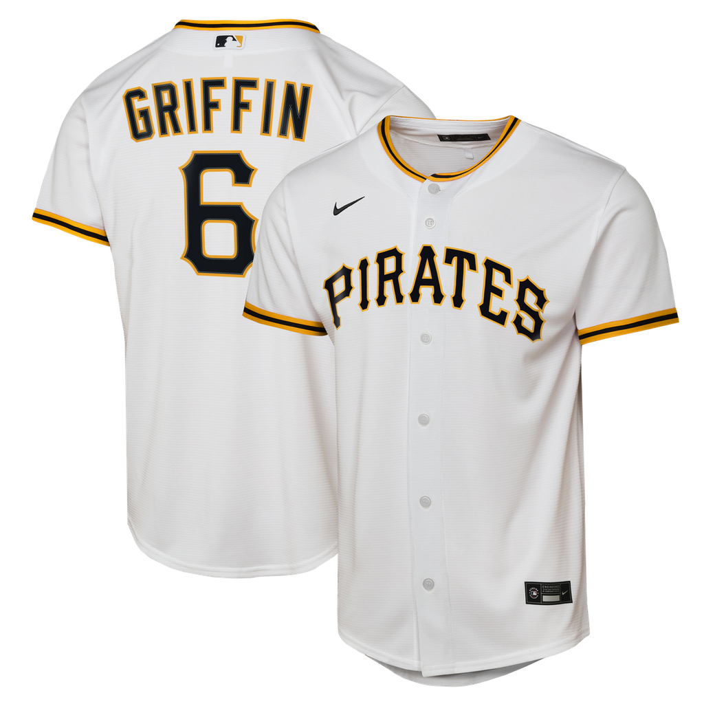 Konnor Griffin Pittsburgh Pirates Nike Youth Home Replica Jersey - White Official MLB Team Apparel Baseball Fan Gear
