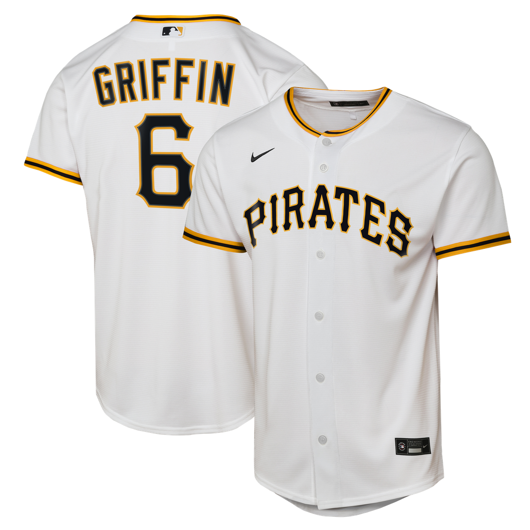 Konnor Griffin Pittsburgh Pirates Nike Youth Home Replica Jersey - White Official MLB Team Apparel Baseball Fan Gear