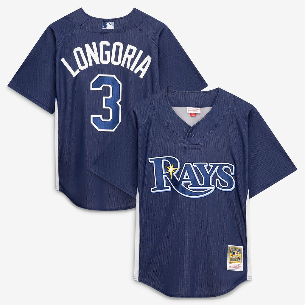 Evan Longoria Tampa Bay Rays Mitchell & Ness Authentic Batting Practice Jersey - Navy Official MLB Team Apparel Baseball Fan Gear