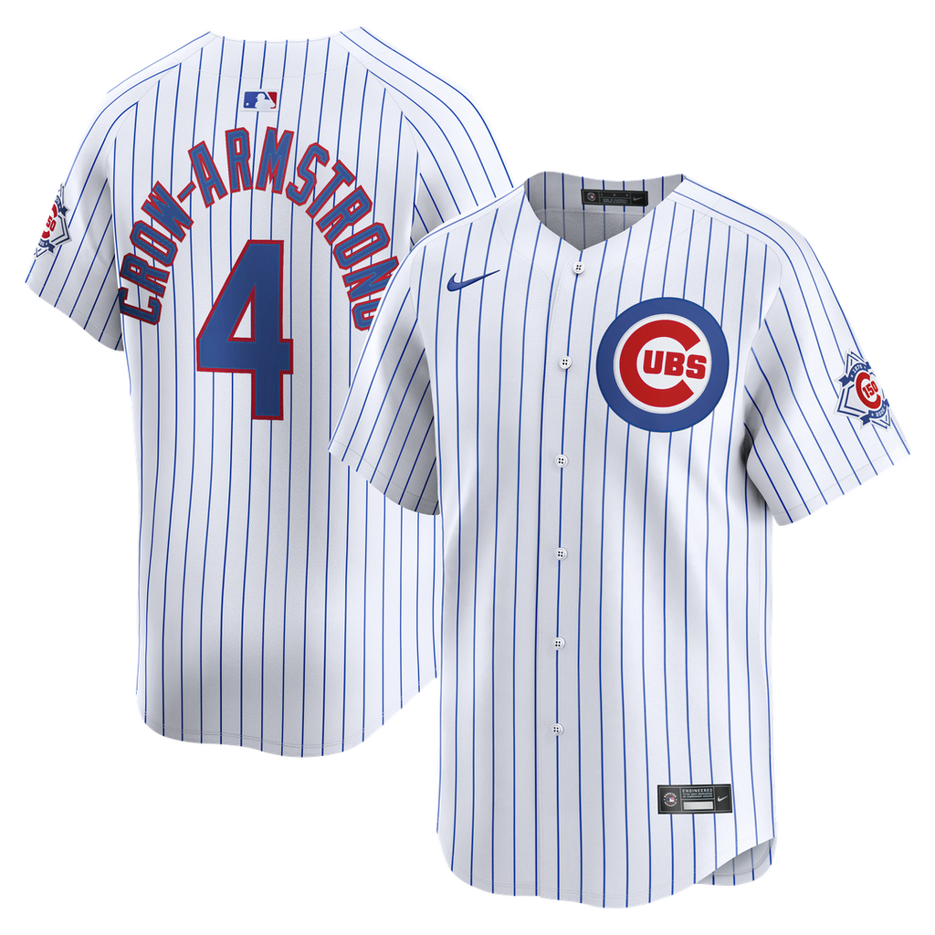 Pete Crow-Armstrong Chicago Cubs Nike 150th Anniversary Limited Jersey - White Official MLB Team Apparel Baseball Fan Gear