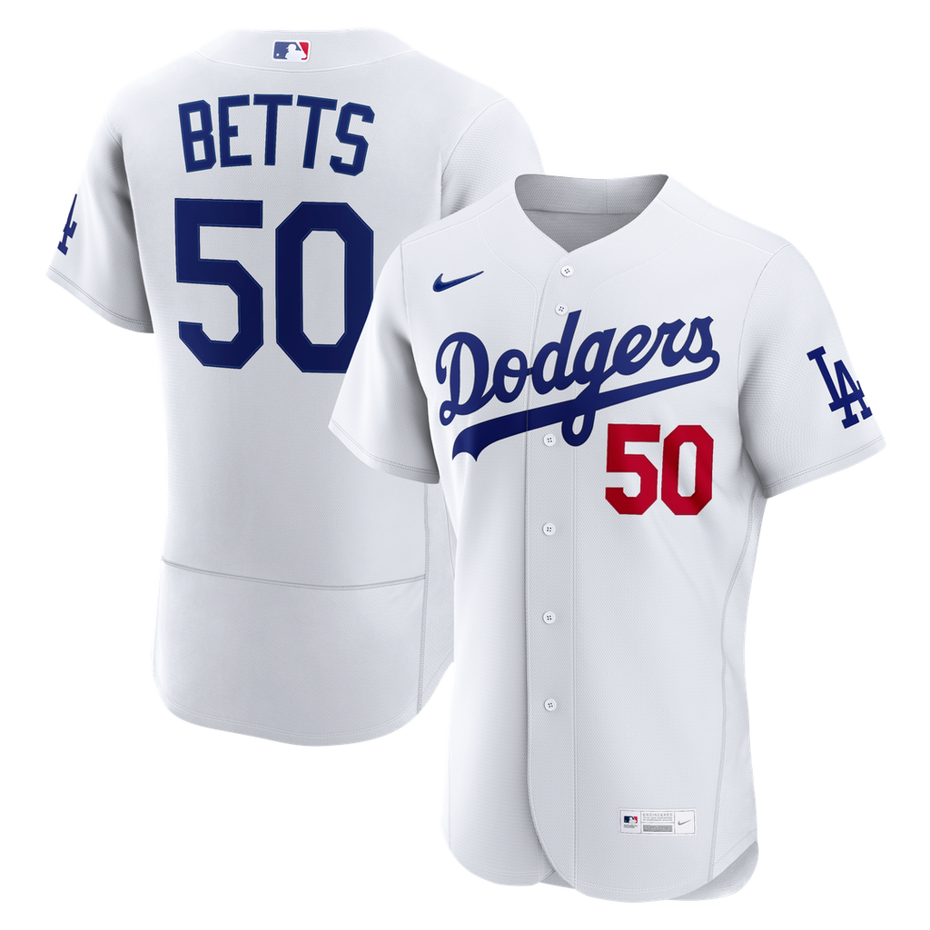 Mookie Betts Los Angeles Dodgers Nike Home Authentic Jersey - White Official MLB Team Apparel Baseball Fan Gear