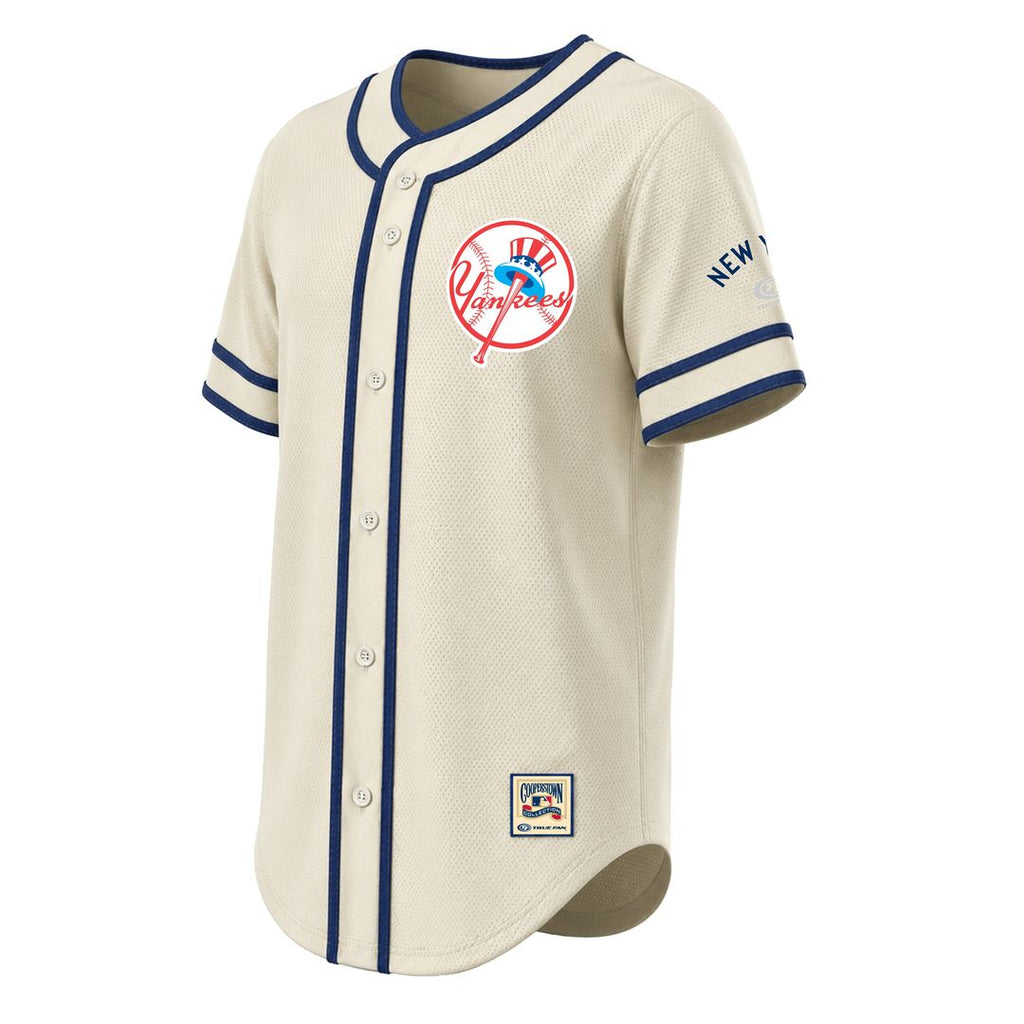 New York Yankees Stitches Throwback Fashion Jersey - Natural Official MLB Team Apparel Baseball Fan Gear