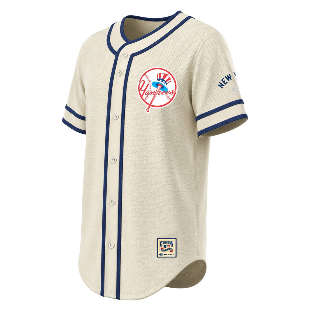 New York Yankees Stitches Throwback Fashion Jersey - Natural Official MLB Team Apparel Baseball Fan Gear