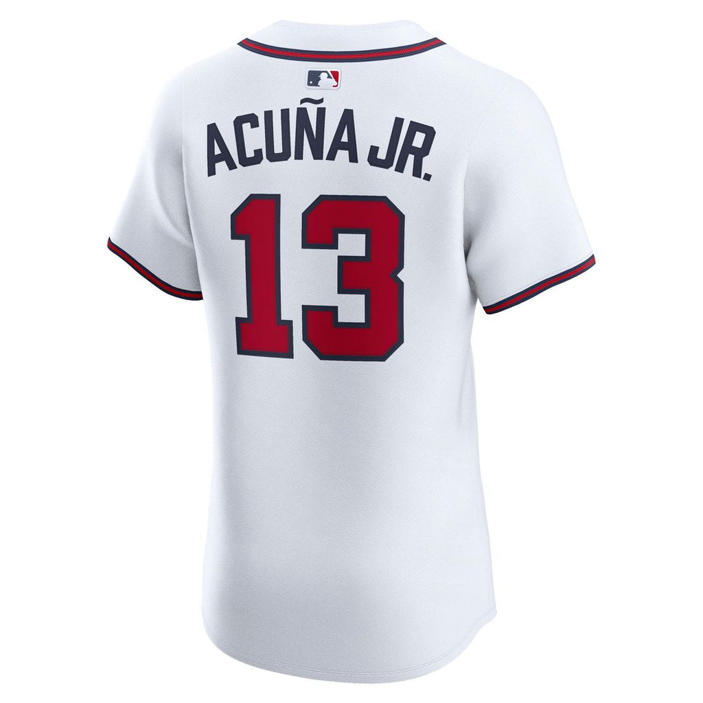 Ronald Acuña Jr. Atlanta Braves Nike Home Elite Player Jersey - White Official MLB Team Apparel Baseball Fan Gear