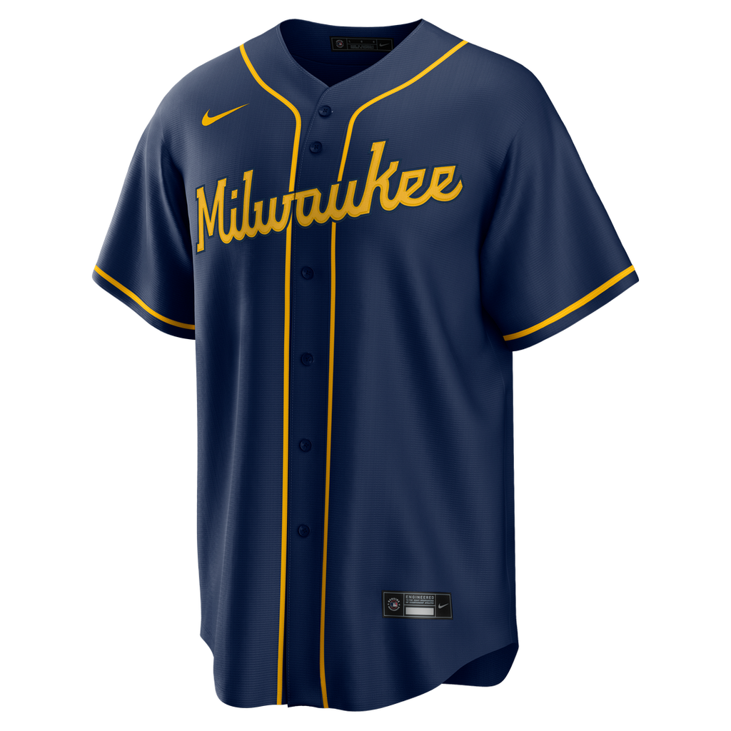 Milwaukee Brewers Nike Alternate Replica Team Jersey - Navy Official MLB Team Apparel Baseball Fan Gear