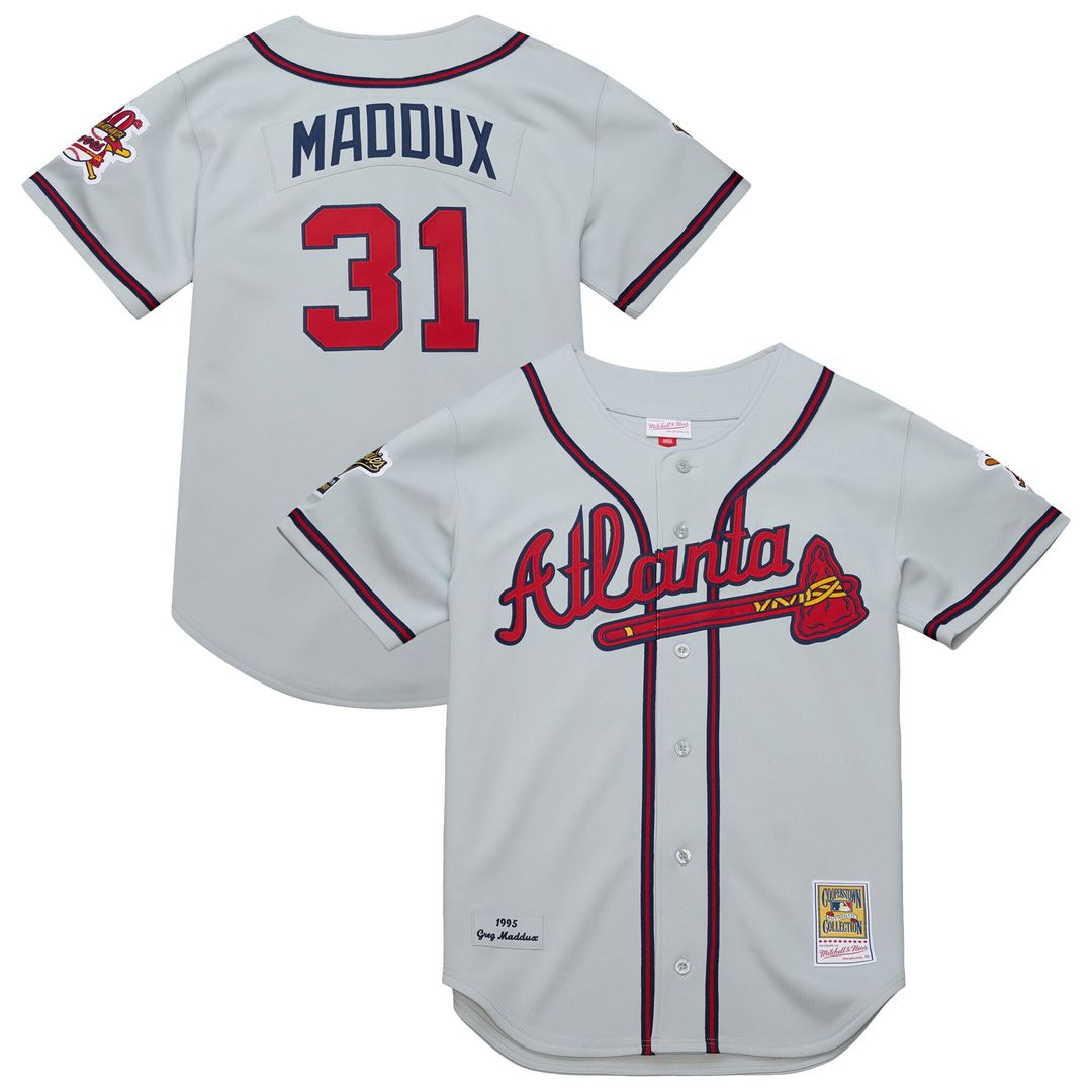 Greg Maddux Atlanta Braves Mitchell & Ness 1995 Throwback Authentic Jersey - Gray Official MLB Team Apparel Baseball Fan Gear