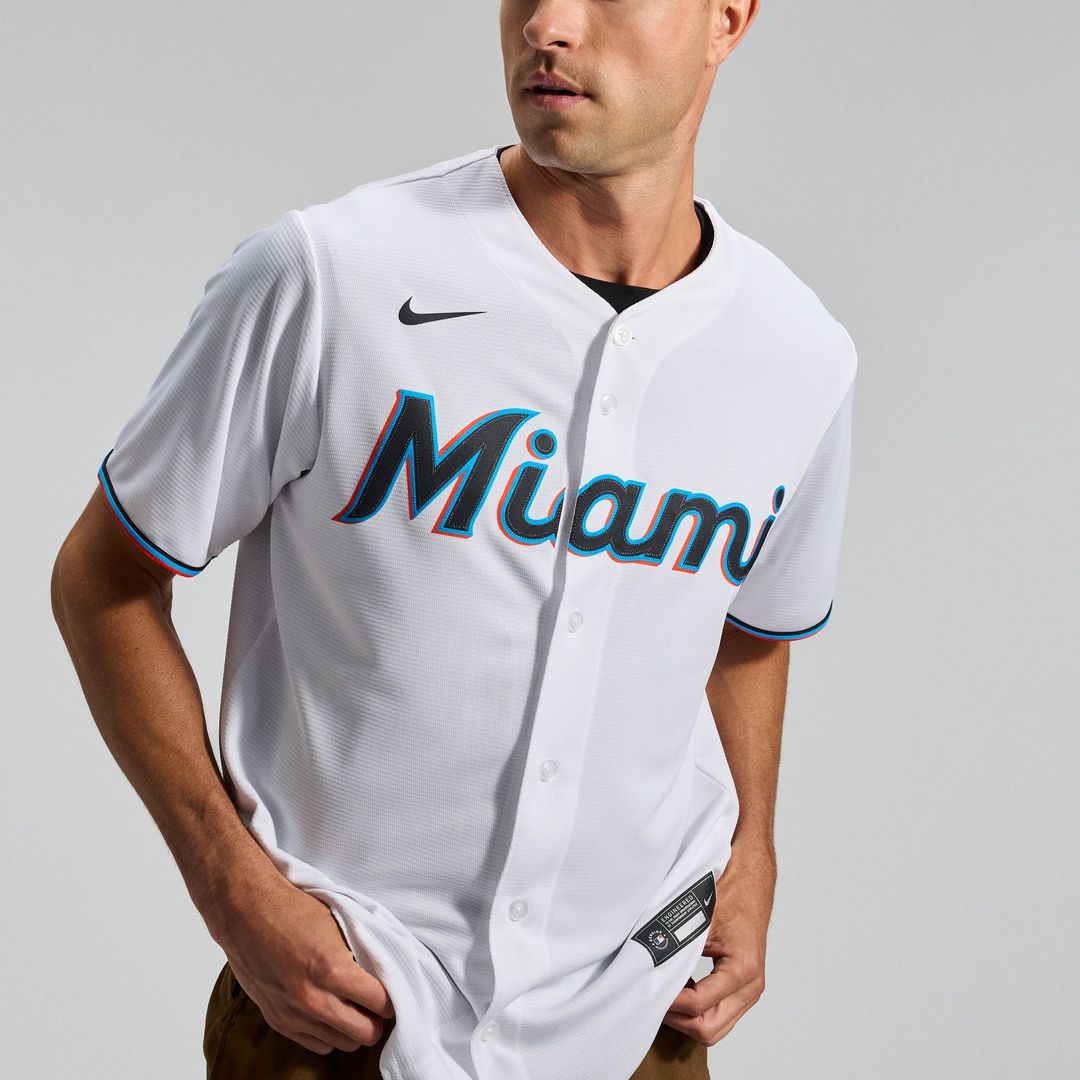 Miami Marlins Nike Home Replica Team Jersey - White Official MLB Team Apparel Baseball Fan Gear