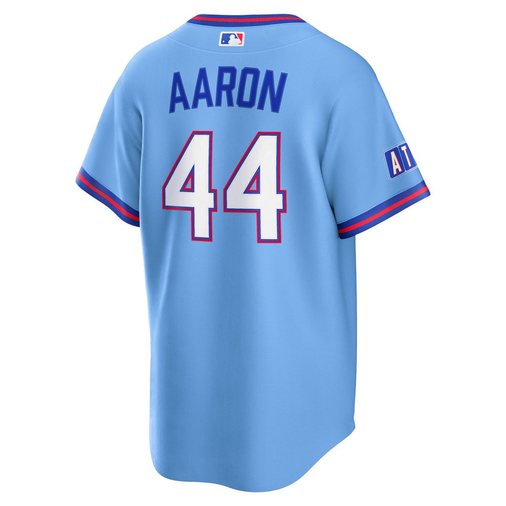 Hank Aaron Atlanta Braves Nike 2026 City Connect Stadium Jersey - Powder Blue Official MLB Team Apparel Baseball Fan Gear