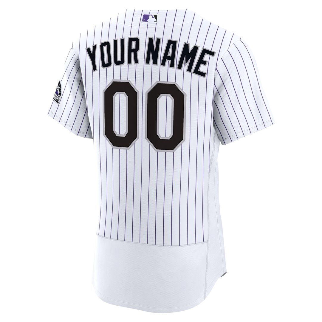 Colorado Rockies Nike Home Authentic Custom Jersey - White Official MLB Team Apparel Baseball Fan Gear