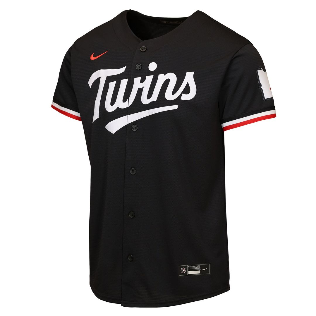 Minnesota Twins Nike Youth Alternate 2 Stadium Jersey - Black Official MLB Team Apparel Baseball Fan Gear