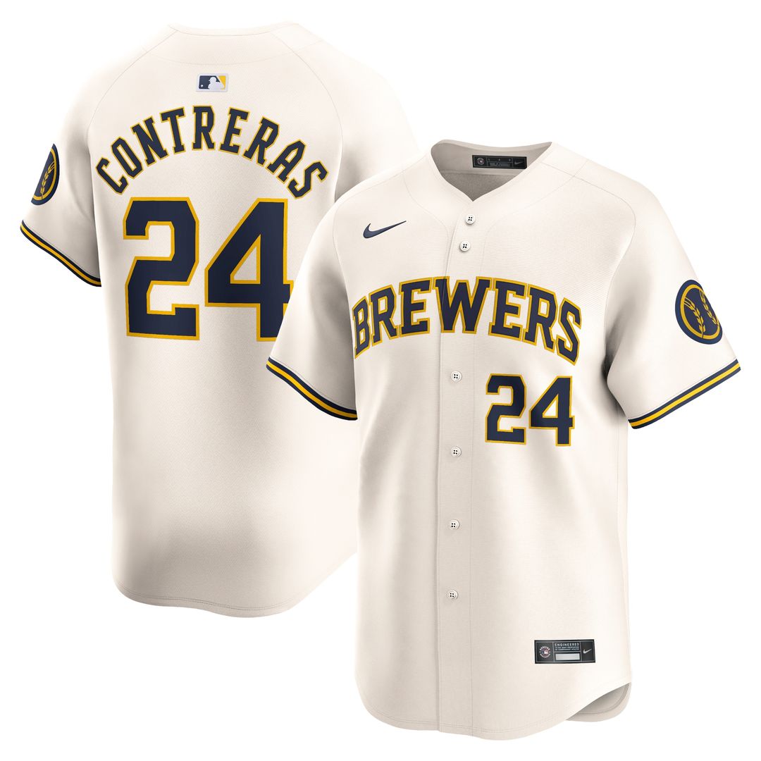 William Contreras Milwaukee Brewers Nike Home Limited Player Jersey - Cream Official MLB Team Apparel Baseball Fan Gear